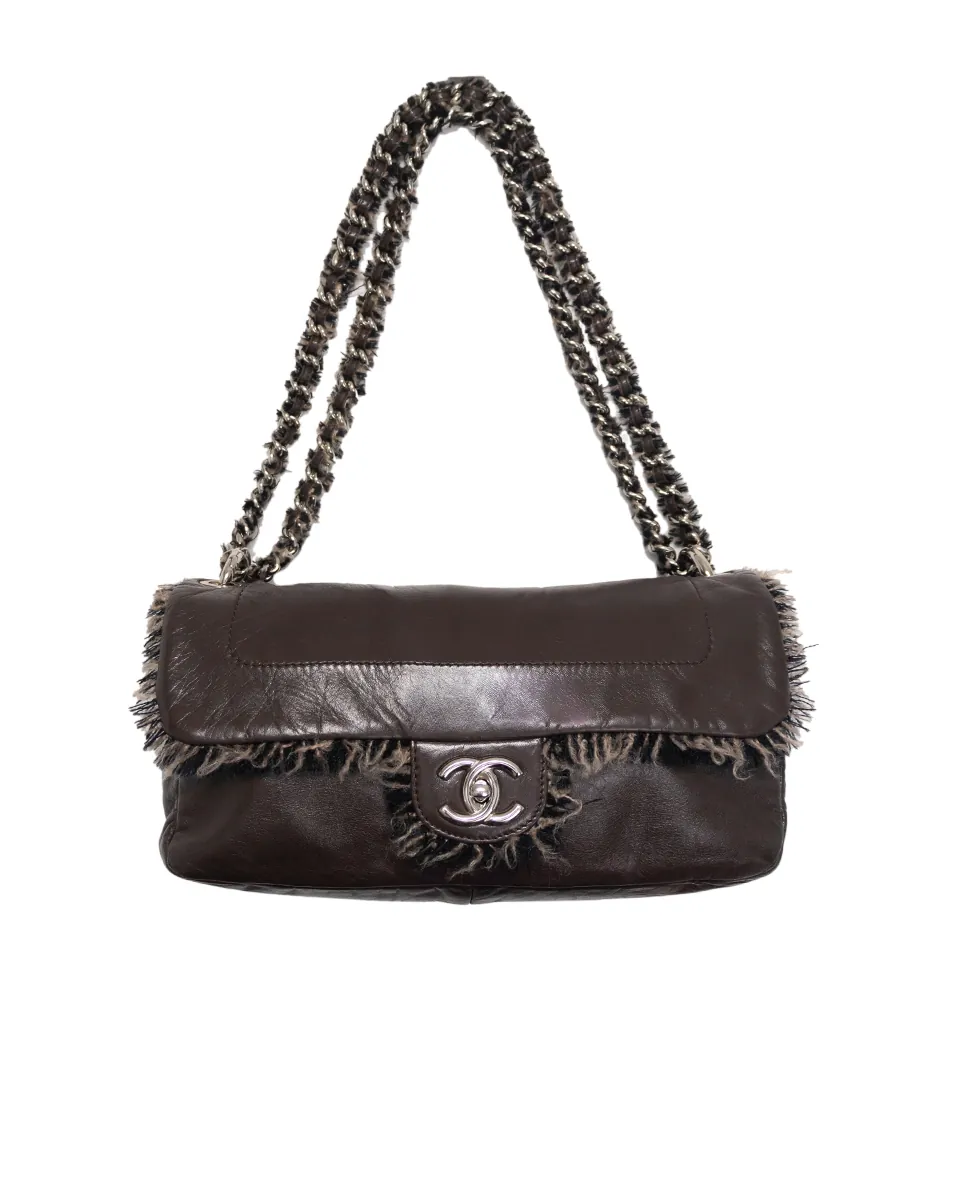 Chanel CC Flap Funny Tweed Brown Silver Hardware