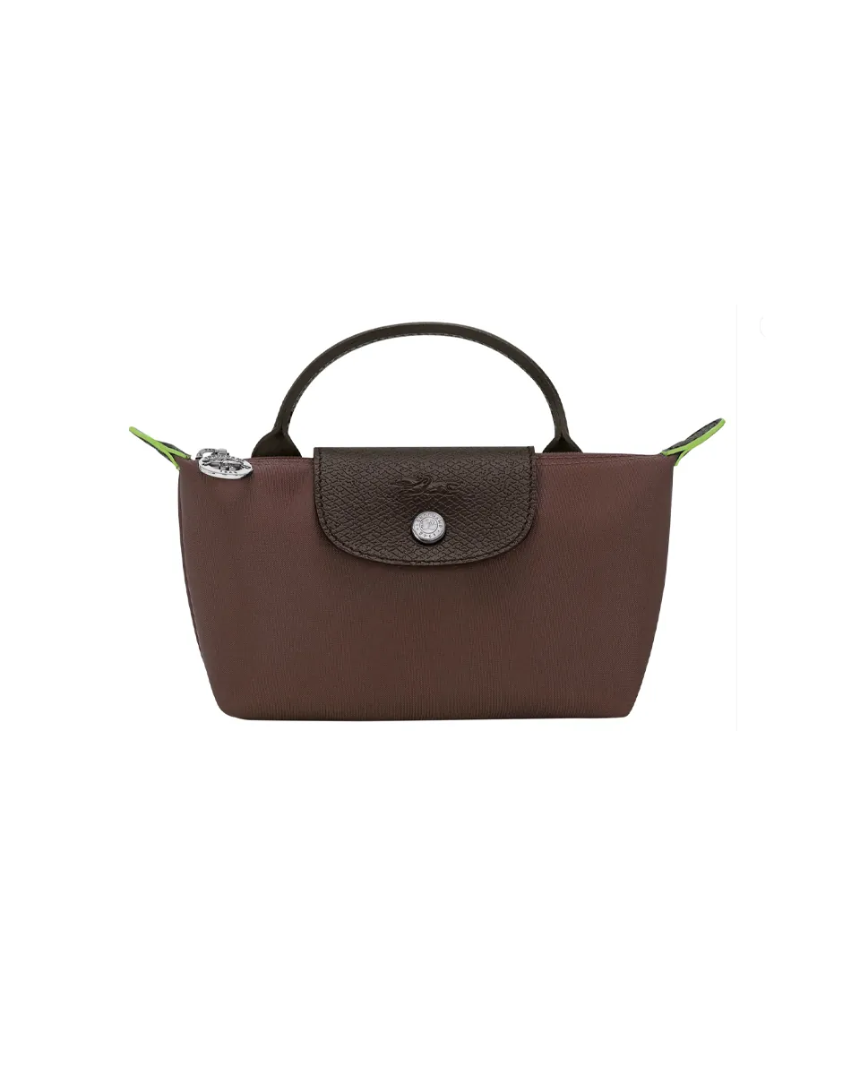 Longchamp Le Pliage Green Pouch in Moka