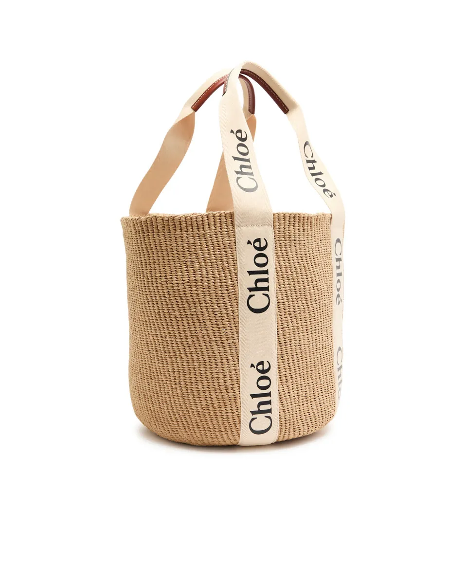 Jacquemus Woody Large Basket Bag in White