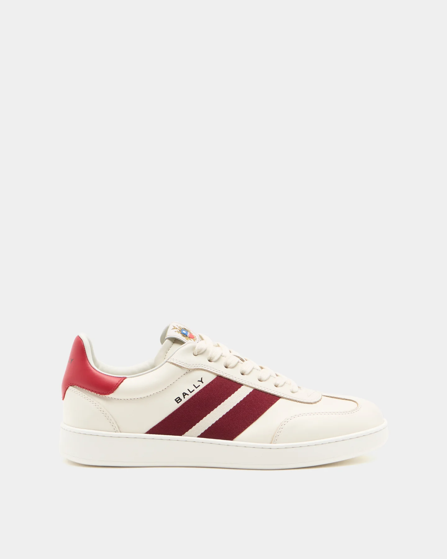 Retro Crest Sneaker in Ivory Leather — heritage luxury sneaker