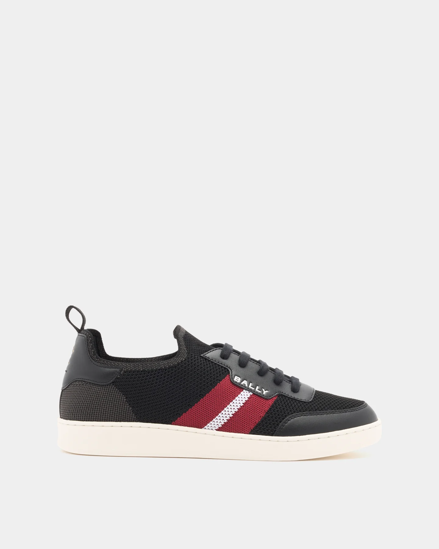 Tennis Sneaker in Black Fabric and Leather — luxury sport shoe